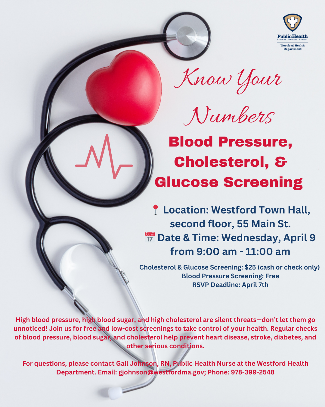 Blood Pressure, Cholesterol and Glucose Screening 