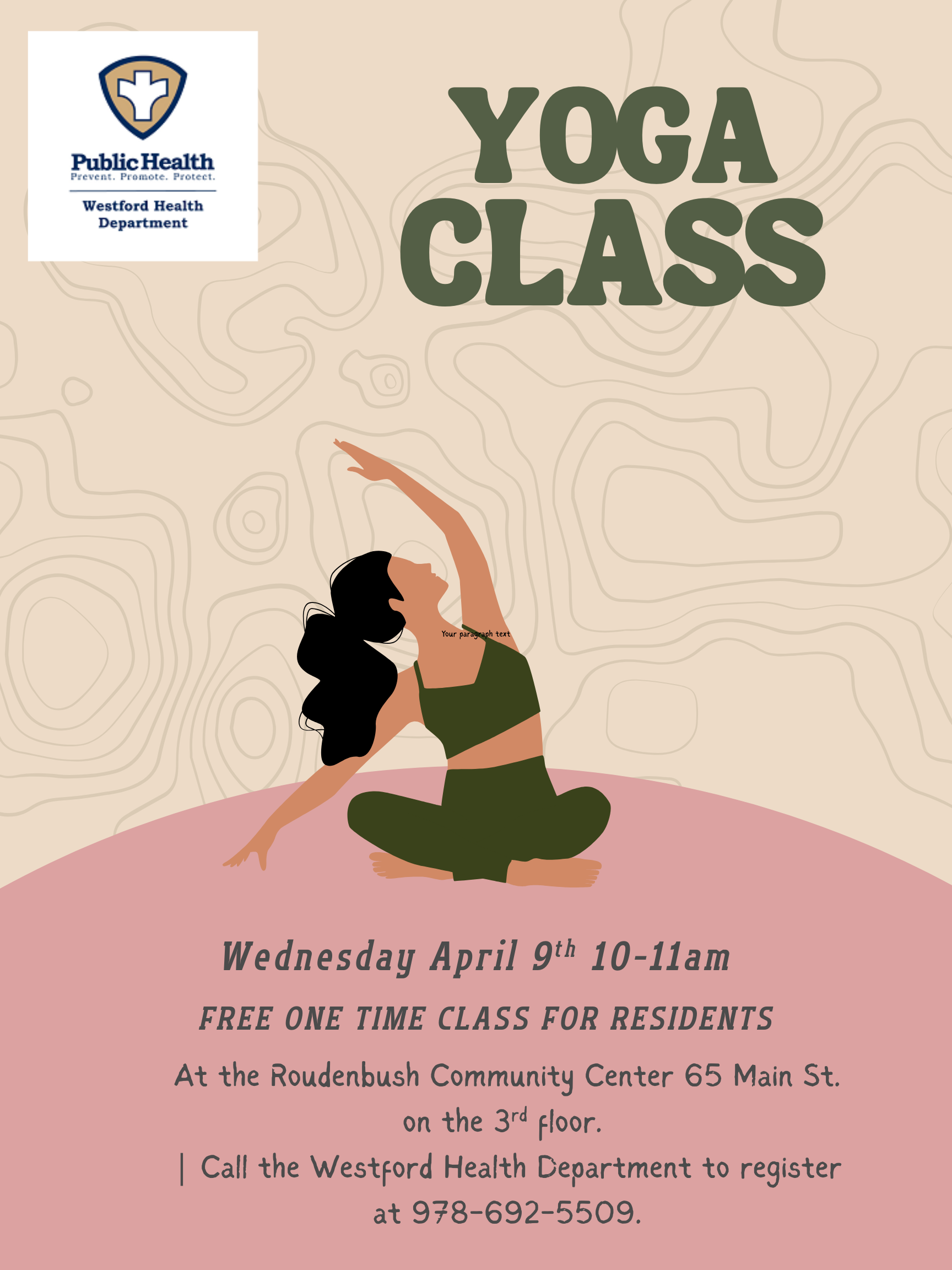 Free Indoor Yoga Class at Roudenbush 4/9 10-11am