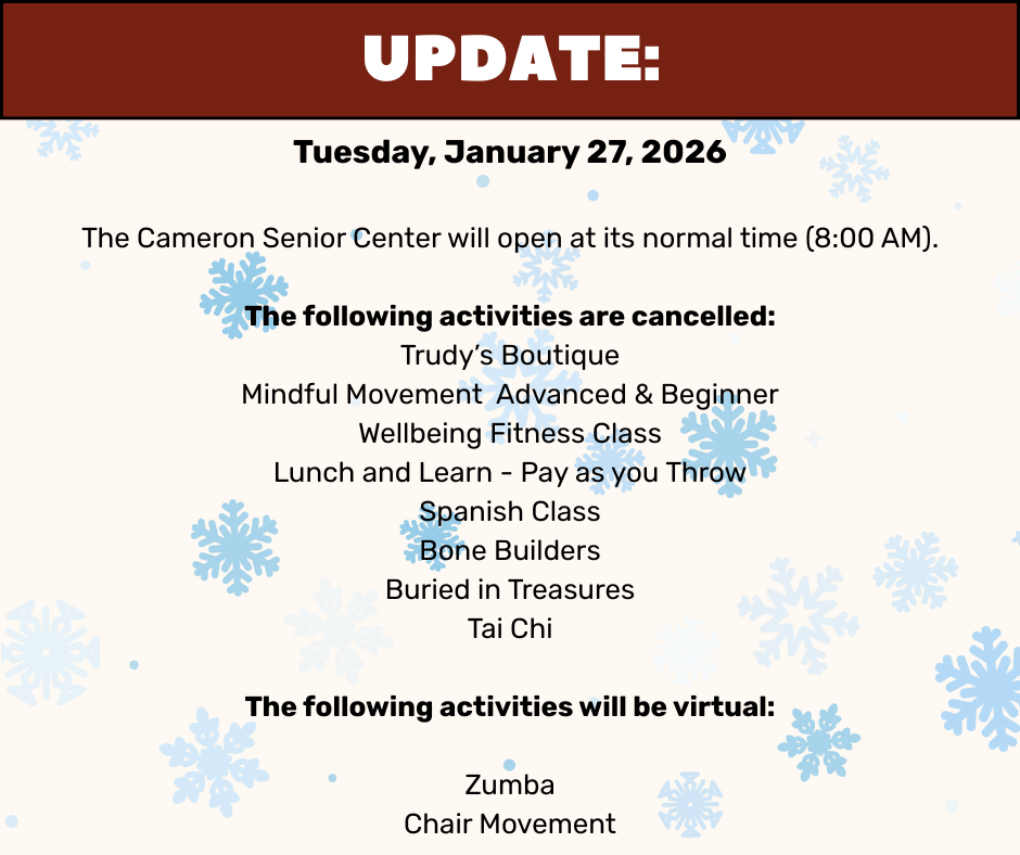 An image listing changes to activities for January 27, 2026